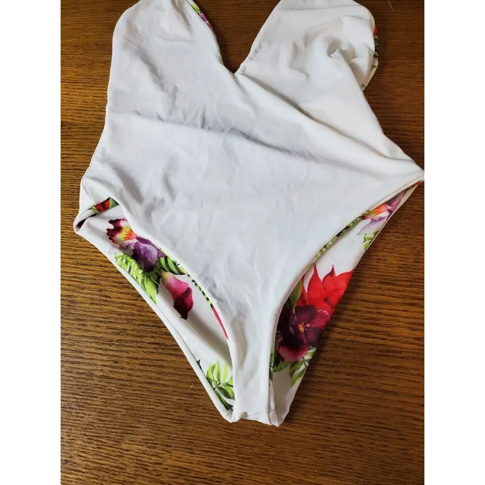 Privacy Please One Piece Swimsuit‎ Eloise Plunge Womens Large Floral REVOLVE